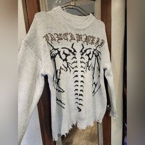 Gray Distressed Sweater